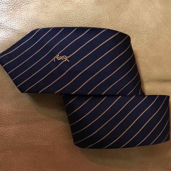 YSL Blue and Gold Neck Tie - Picture 2 of 4
